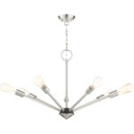 7 Light Brushed Nickel Chandelier with Steel base material-Lighting LumensChandeliers