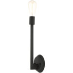 5.125 inch 1 Light Black Wall Sconce with Steel base material-Lighting LumensWall Sconces