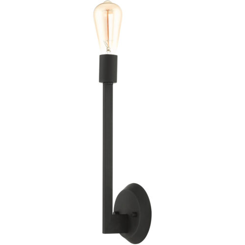 5.125 inch 1 Light Black Wall Sconce with Steel base material-Lighting LumensWall Sconces