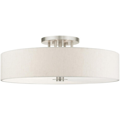 45848-91 6 Light Brushed Nickel Semi Flush-Lighting LumensSemi Flush