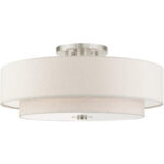 45849-91 6 Light Brushed Nickel Semi Flush-Lighting LumensSemi Flush