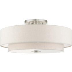 45849-91 6 Light Brushed Nickel Semi Flush-Lighting LumensSemi Flush