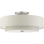 45849-91 6 Light Brushed Nickel Semi Flush-Lighting LumensSemi Flush