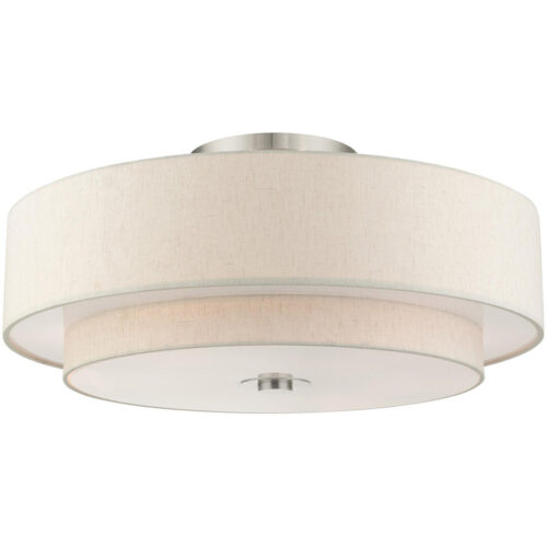 45849-91 6 Light Brushed Nickel Semi Flush-Lighting LumensSemi Flush