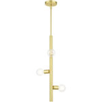 45863-12 3 Light Satin Brass Pendant-Lighting LumensPendant Lights