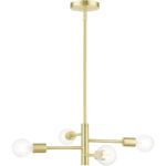 45864-12 4 Light Satin Brass Chandelier-Lighting LumensChandeliers