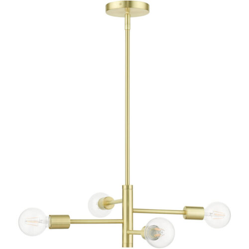 45864-12 4 Light Satin Brass Chandelier-Lighting LumensChandeliers