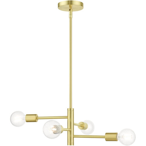 45864-12 4 Light Satin Brass Chandelier-Lighting LumensChandeliers