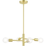 45864-12 4 Light Satin Brass Chandelier-Lighting LumensChandeliers