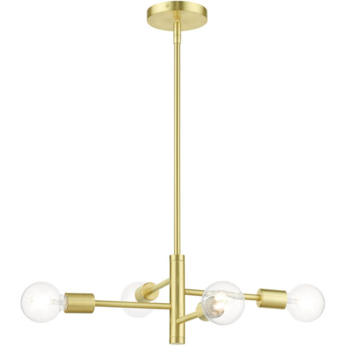 45864-12 4 Light Satin Brass Chandelier-Lighting LumensChandeliers