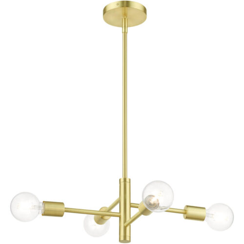 45864-12 4 Light Satin Brass Chandelier-Lighting LumensChandeliers