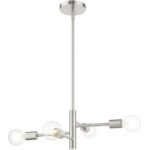 45864-91 4 Light Brushed Nickel Chandelier-Lighting LumensChandeliers