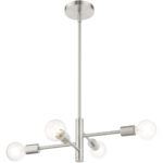 45864-91 4 Light Brushed Nickel Chandelier-Lighting LumensChandeliers