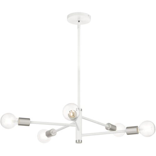 45865-03 5 Light White Chandelier-Lighting LumensChandeliers