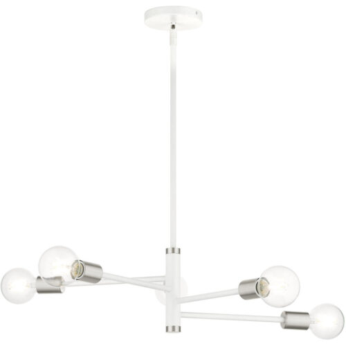 45865-03 5 Light White Chandelier-Lighting LumensChandeliers