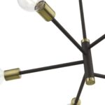 45865-07 5 Light Bronze Chandelier with Antique Brass Accents-Lighting LumensChandeliers