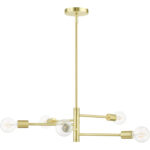 45865-12 5 Light Satin Brass Chandelier-Lighting LumensChandeliers