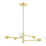 45865-12 5 Light Satin Brass Chandelier-Lighting LumensChandeliers