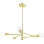 45865-12 5 Light Satin Brass Chandelier-Lighting LumensChandeliers