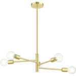 45865-12 5 Light Satin Brass Chandelier-Lighting LumensChandeliers