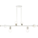 45866-03 6 Light White Linear Chandelier-Lighting LumensChandeliers