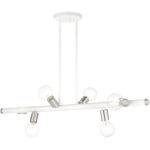 45866-03 6 Light White Linear Chandelier-Lighting LumensChandeliers