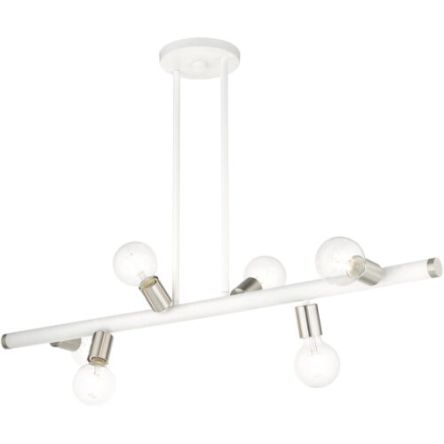 45866-03 6 Light White Linear Chandelier-Lighting LumensChandeliers