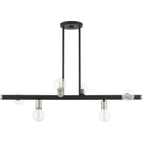 45866-04 6 Light Black Linear Chandelier-Lighting LumensChandeliers