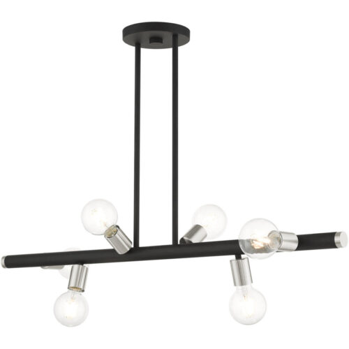 45866-04 6 Light Black Linear Chandelier-Lighting LumensChandeliers