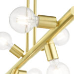 45866-12 6 Light Satin Brass Linear Chandelier-Lighting LumensChandeliers