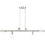 45866-91 6 Light Brushed Nickel Linear Chandelier-Lighting LumensChandeliers