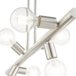 45866-91 6 Light Brushed Nickel Linear Chandelier-Lighting LumensChandeliers