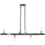 45868-04 8 Light Black Large Chandelier with Brushed Nickel Accents-Lighting LumensChandeliers