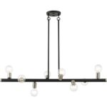 45868-04 8 Light Black Large Chandelier with Brushed Nickel Accents-Lighting LumensChandeliers