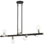 45868-04 8 Light Black Large Chandelier with Brushed Nickel Accents-Lighting LumensChandeliers