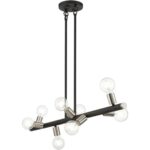 45868-04 8 Light Black Large Chandelier with Brushed Nickel Accents-Lighting LumensChandeliers