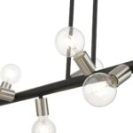 45868-04 8 Light Black Large Chandelier with Brushed Nickel Accents-Lighting LumensChandeliers