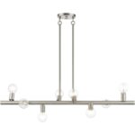 45868-91 8 Light Brushed Nickel Large Chandelier-Lighting LumensChandeliers