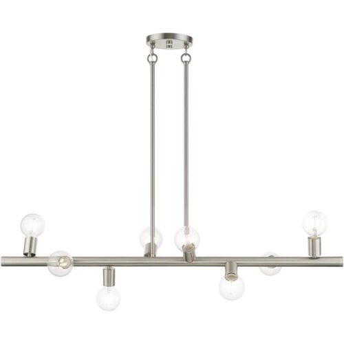 45868-91 8 Light Brushed Nickel Large Chandelier-Lighting LumensChandeliers