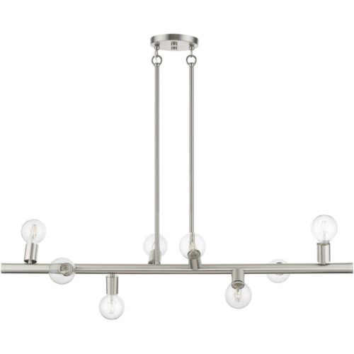 45868-91 8 Light Brushed Nickel Large Chandelier-Lighting LumensChandeliers