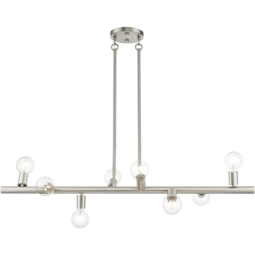 45868-91 8 Light Brushed Nickel Large Chandelier-Lighting LumensChandeliers