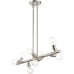 45868-91 8 Light Brushed Nickel Large Chandelier-Lighting LumensChandeliers