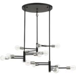 45869-04 15 Light Black Extra Large Chandelier with Brushed Nickel Accents-Lighting LumensChandeliers