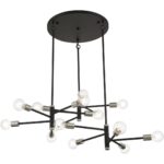 45869-04 15 Light Black Extra Large Chandelier with Brushed Nickel Accents-Lighting LumensChandeliers