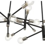 45869-04 15 Light Black Extra Large Chandelier with Brushed Nickel Accents-Lighting LumensChandeliers