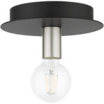 45871-04 1 Light Black Flush Mount-Lighting LumensBath/Flush Mounts