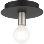 45871-04 1 Light Black Flush Mount-Lighting LumensBath/Flush Mounts