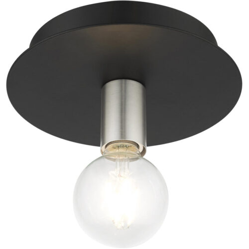 45871-04 1 Light Black Flush Mount-Lighting LumensBath/Flush Mounts