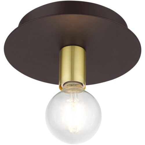 45871-07 1 Light Bronze Flush Mount-Lighting LumensBath/Flush Mounts