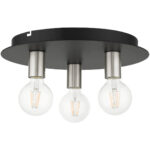 45873-04 3 Light Black Flush Mount-Lighting LumensBath/Flush Mounts